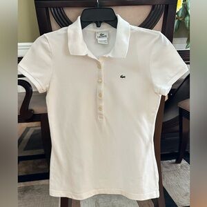 Lacoste Women's Cream Button Down Shirt